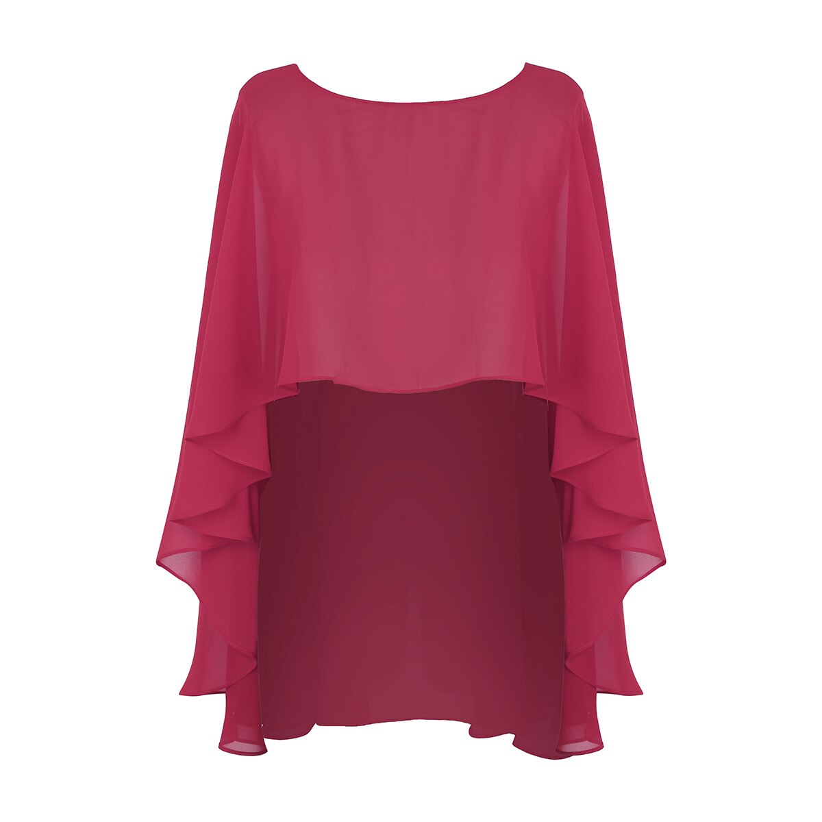 brude vestido de festa kvinners myke lette chiffong hødu sjal wraps skuldertrekning chiffong kveld bryllup kappe bolero dekke opp: Burgunder