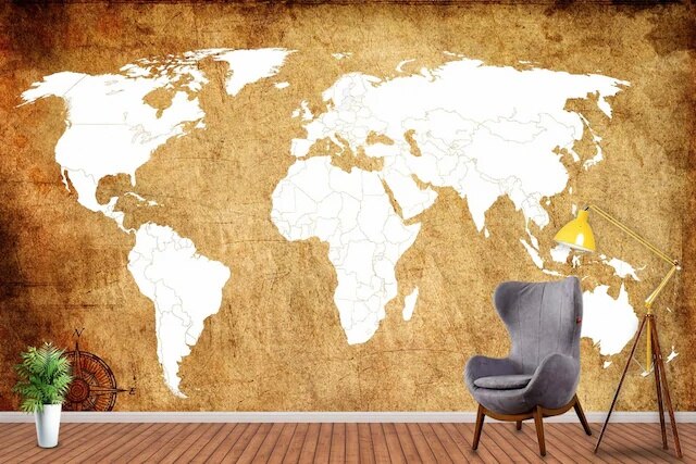 3D Dimensional Map Wall Paper 289463296