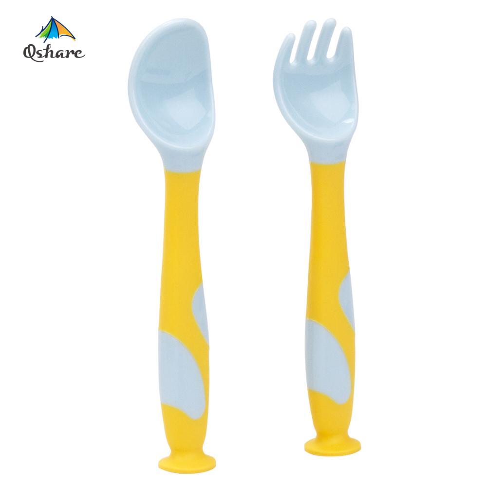 Qshare ensemble de cuillères et fourchettes flexibles pour #39 ustensiles de cuisine pour enfants ustensiles de pliage pour l'alimentation ensemble de salle à manger