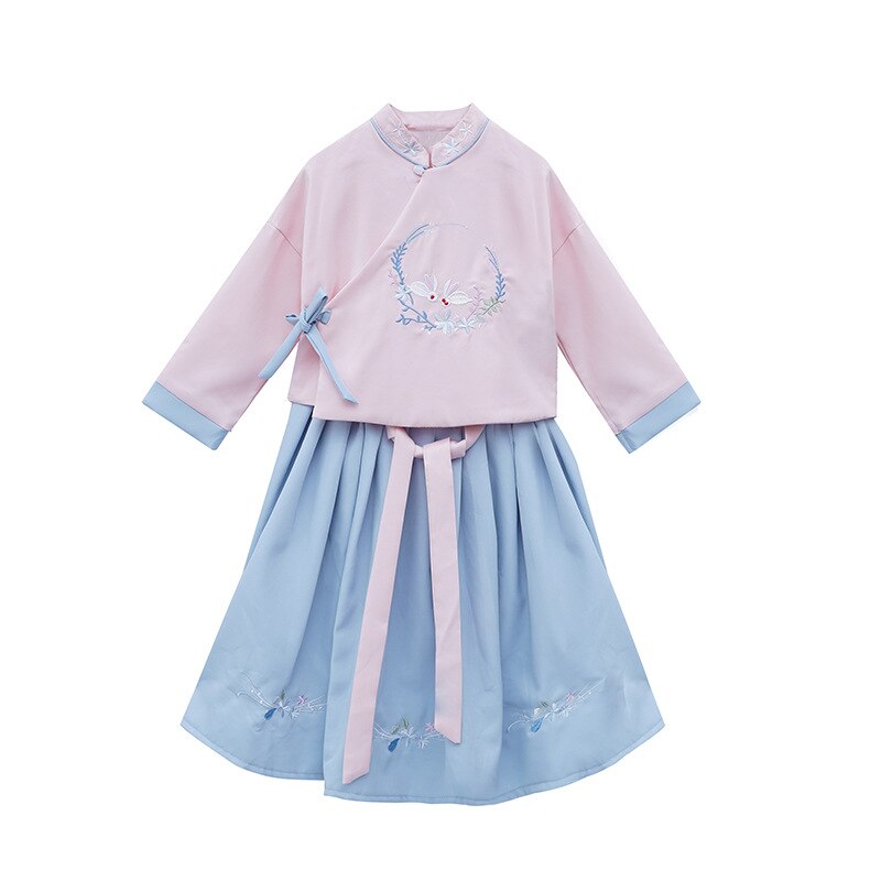 Children's Hanfu Dress - Chinese Folk Dance Costume - Princess Style Stage Wear - Spandex