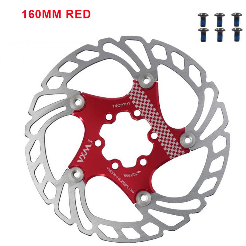 COMEA 1pc Bike Brake Rotor 140mm 160mm 180mm 203mm Bicycle Centerline Disc Brake Rotor Hydraulic Brakes Disc Rotors Mtb Part: red 160