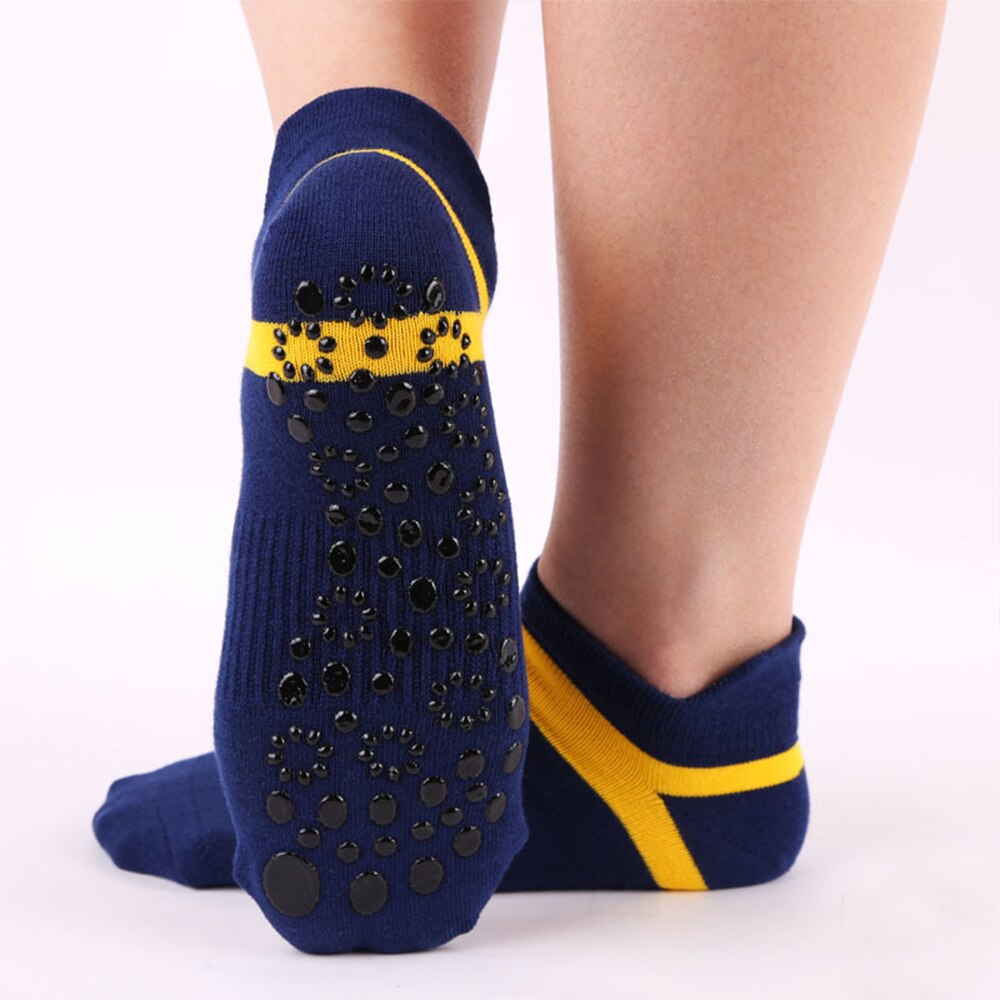 Calcetines antideslizantes de algodón para adultos, cómodos, transpirables, para deportes al aire libre, tobilleros, para Yoga, 1 par: blue