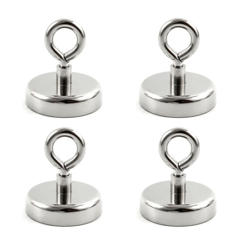 Crochet magnétique en néodyme doré, crochet solide pouvant contenir jusqu&#39;à 13kg 6 livres de diamètre 20mm, pour la cuisine à domicile et le travail: D16 / Ring-Silver 4PCS