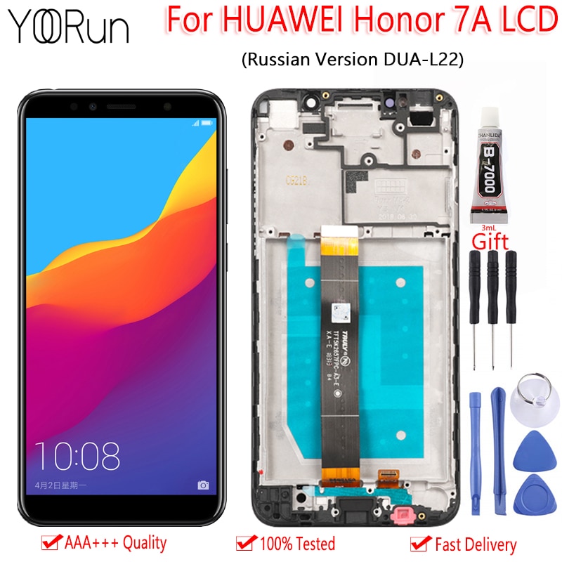 5,45 "Für Huawei Ehre 7A DUA-L22 LCD Display Touchscreen Digitizer Montage Mit Rahmen Für Honor 7S LCD DUA-LX2 DUA-L02