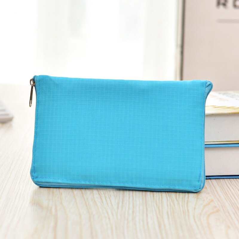 Herbruikbare Opvouwbare Boodschappentas Totes Eco Vriendelijke Shopper Draagbare Grote Capaciteit Schouder Handtassen Boodschappentassen Rits: Sky Blue