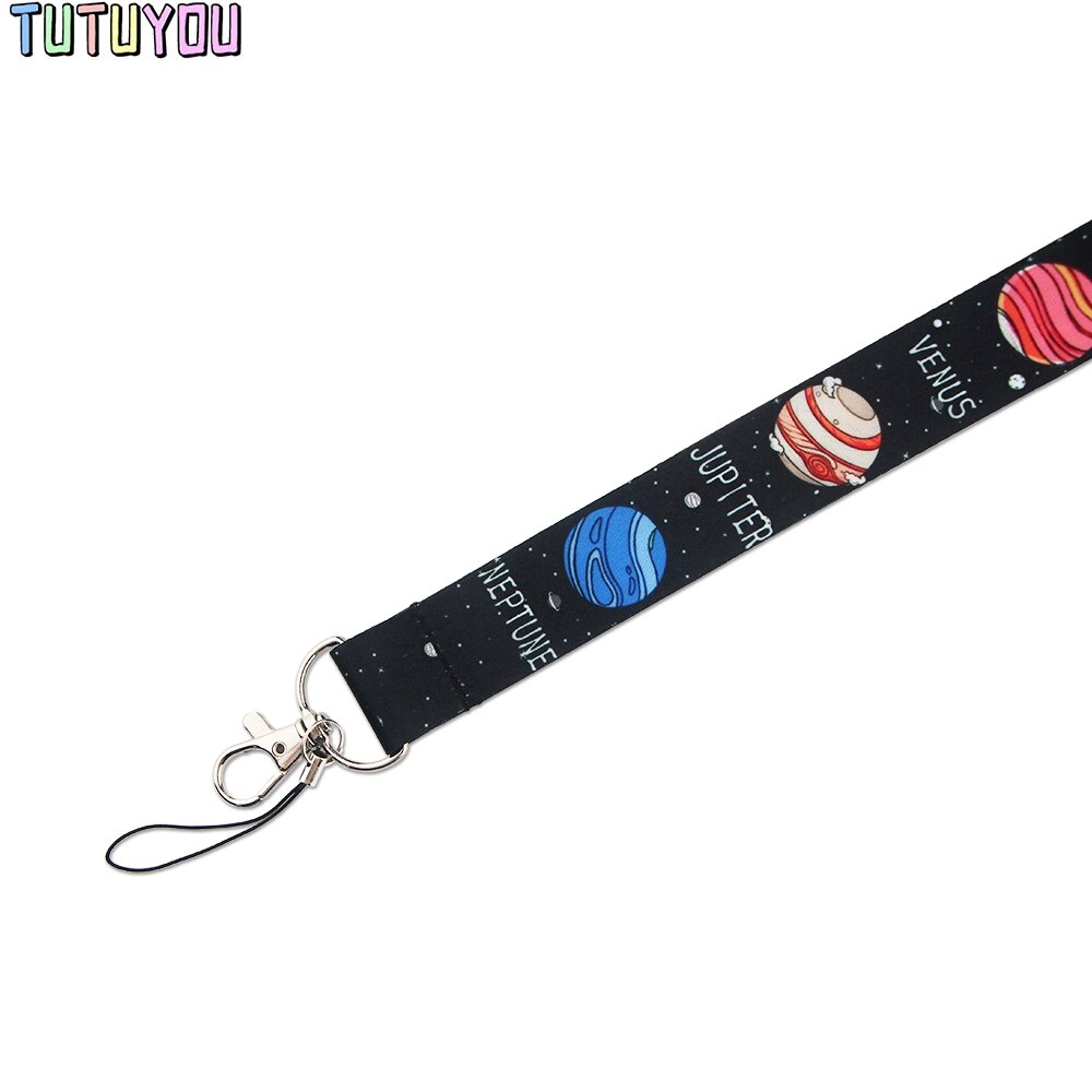 PC2057 Space Planet Astronaut Lanyard Badge ID Lanyards Mobile Phone Rope Key Lanyard Neck Straps Accessories