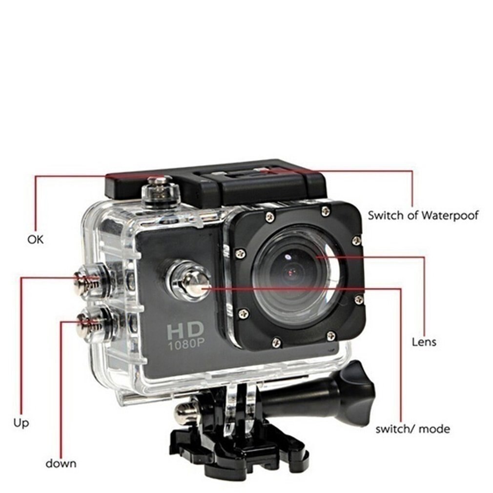 SJ6000 HD Sport Waterproof 1080p DVR Dash Cam 30FPS 2.0"LCD Diving 30M Waterproof sport DV