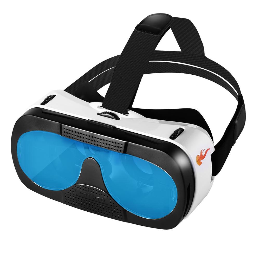 Blu-ray glass linse 3d vr briller virtual reality headset film spill anti-ultrafiolett anti-svimmelhet bedre termisk: Blå