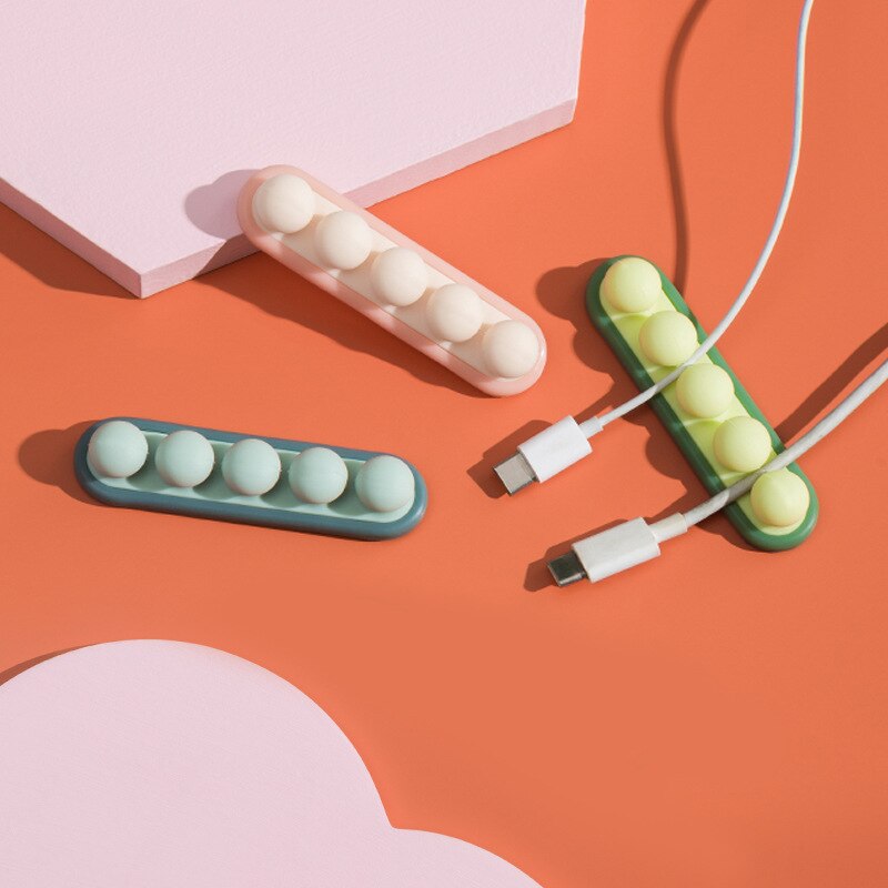 Cable Organizer Silicone Usb Cable Winder Desktop Tidy Management Clips Cable Holder for Mouse Headphone Wire Organizer Gadget