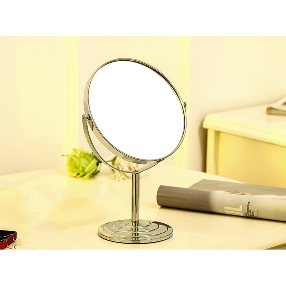 Redondo oval forma desktop espelho de vaidade dupla face retroiluminado espelhos portátil ampliação maquiagem espelho para maquiagem presentes para meninas