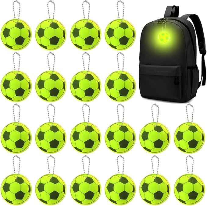 5/20 st fotbollsreflexnyckelring nattsäkerhet nyckelring för väskor ryggsäck hänge reflex för saker trafiksäkerhet