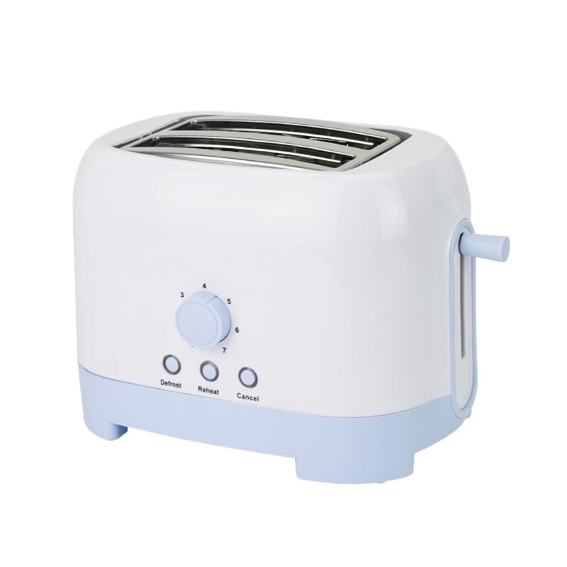 Home Appliances Electric Bun Toaster Household Stainless Steel 2 Slices Toaster Bread Machine(EU Plug)