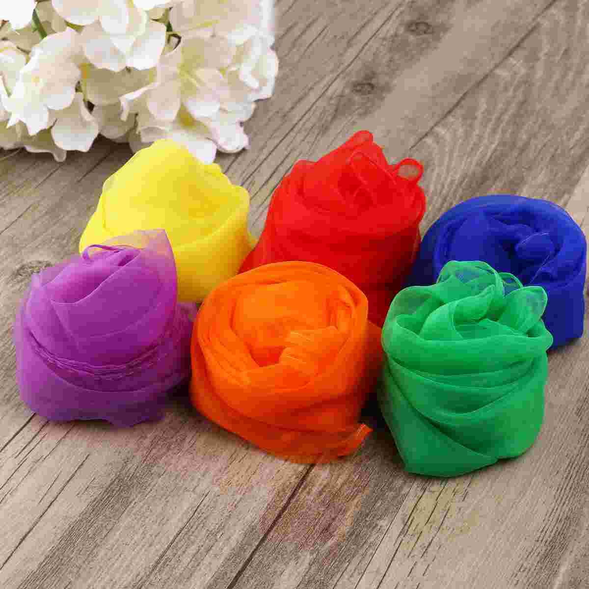NUOLUX 6 Colors 70*70CM Hemmed Square Juggling Dance Gauze Scarves