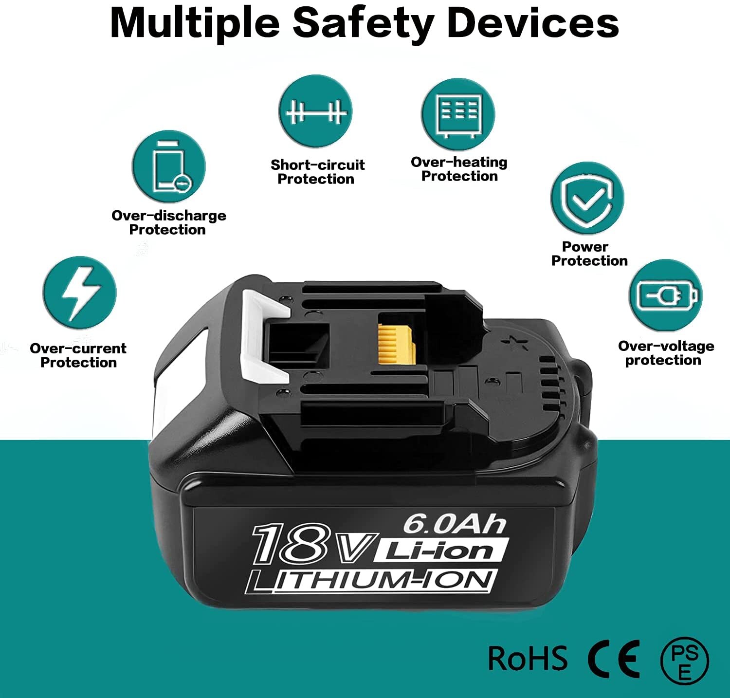 100% Original For Makita 18V 6000mAh Rechargeable Power Tools Battery with LED Li-ion Replacement LXT BL1860B BL1860 BL1850