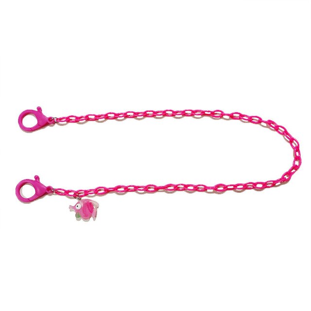 Cadena de hilo de algodón para gafas, collar de cadena para mascarillas, colgante de corazón, correas para gafas de sol, cordón para el cuello: Rose red