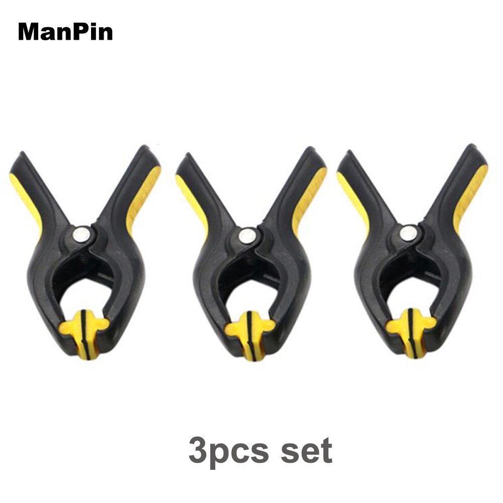 Mobile Phone Repair Plastic Screen Fastening Clamp with Rubber Pad Adjustable Fixture Clip Cell Tablet LCD Display Replace Tools: 3pcs
