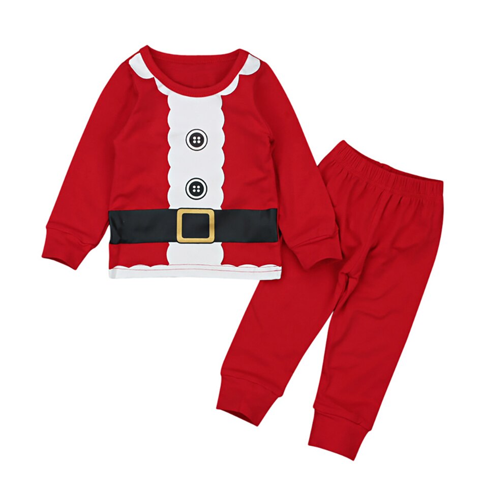 Baby Boys Girls Pajamas Christmas Kids Costume Santa Claus Dress up Children Clothing Long Sleeve Toddler Sleepwear: 3-6M