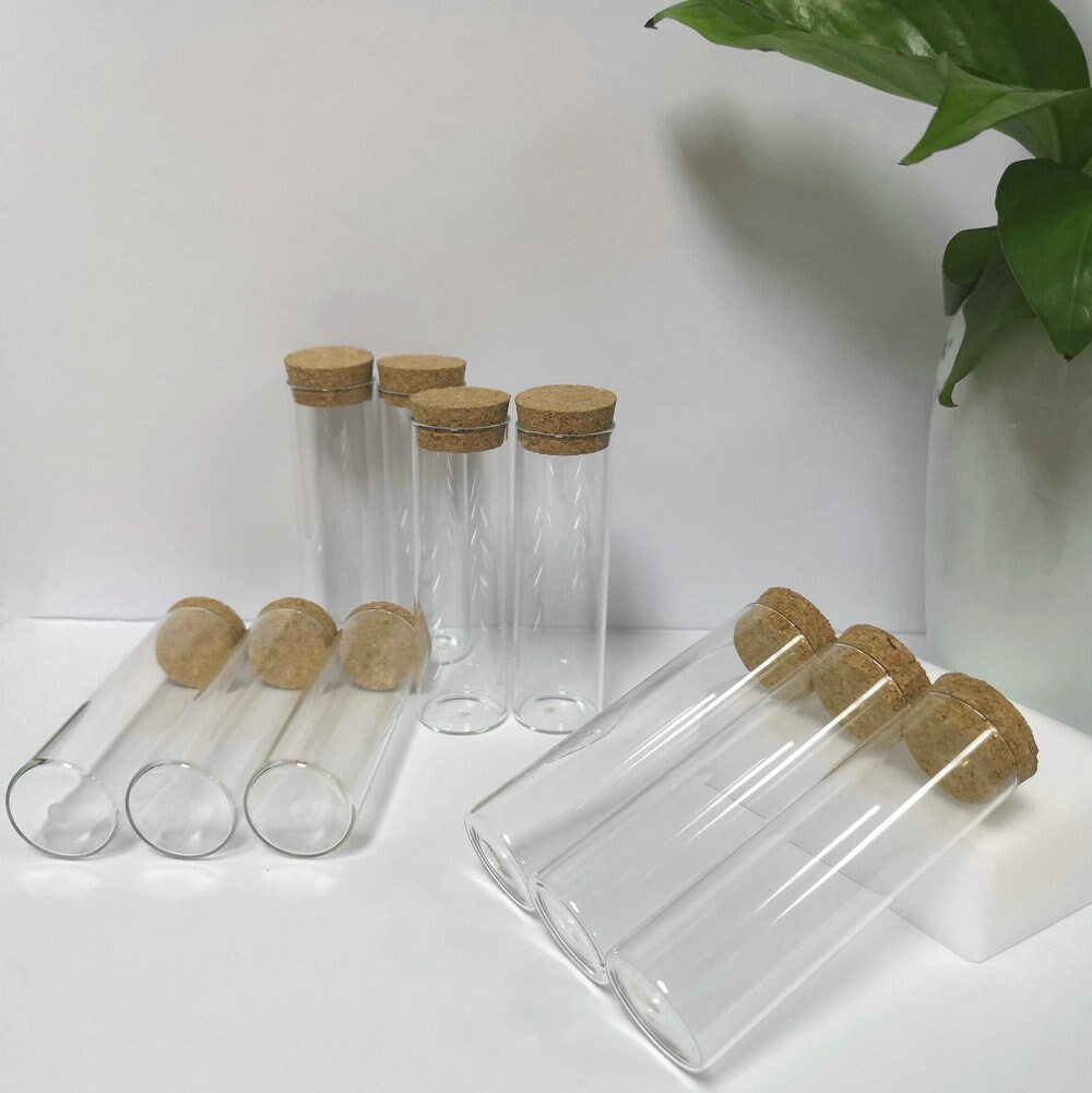 10 Stks/partij 50Ml 30*100Mm Lege Diy Wishing Glasreageerbuizen Opslag Flessen Met Kurk Tiny potten Kurk Ambachten