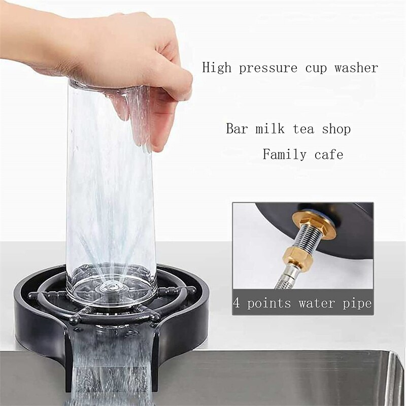 High Pressure Automatic Cup Washer Mute Mug Rinser Baby Bottle Cleaner Machine Sink Cleaning Accessories for Cafe/Bar/Home