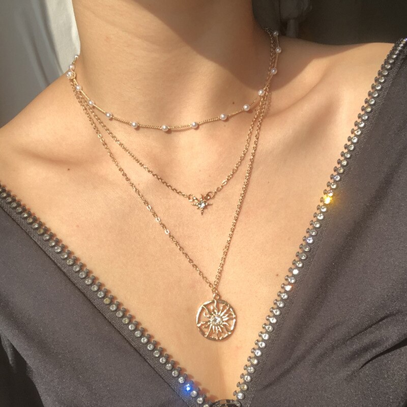 Estetyczna moda złoty kolor dwuwarstwowy wąż Chain Link Choker naszyjnik dla kobiet artystyczny wielowarstwowy urok biżuterii prezent: HZS-135