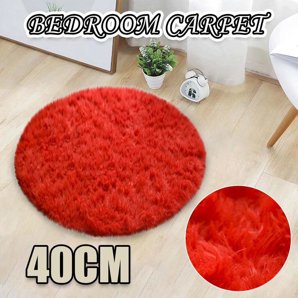 Computer Chair Upholstery Area Rug mats Fluffy Round Alfombra for Living Room Faux Fur Carpet Kids Bedroom Plush Shaggy