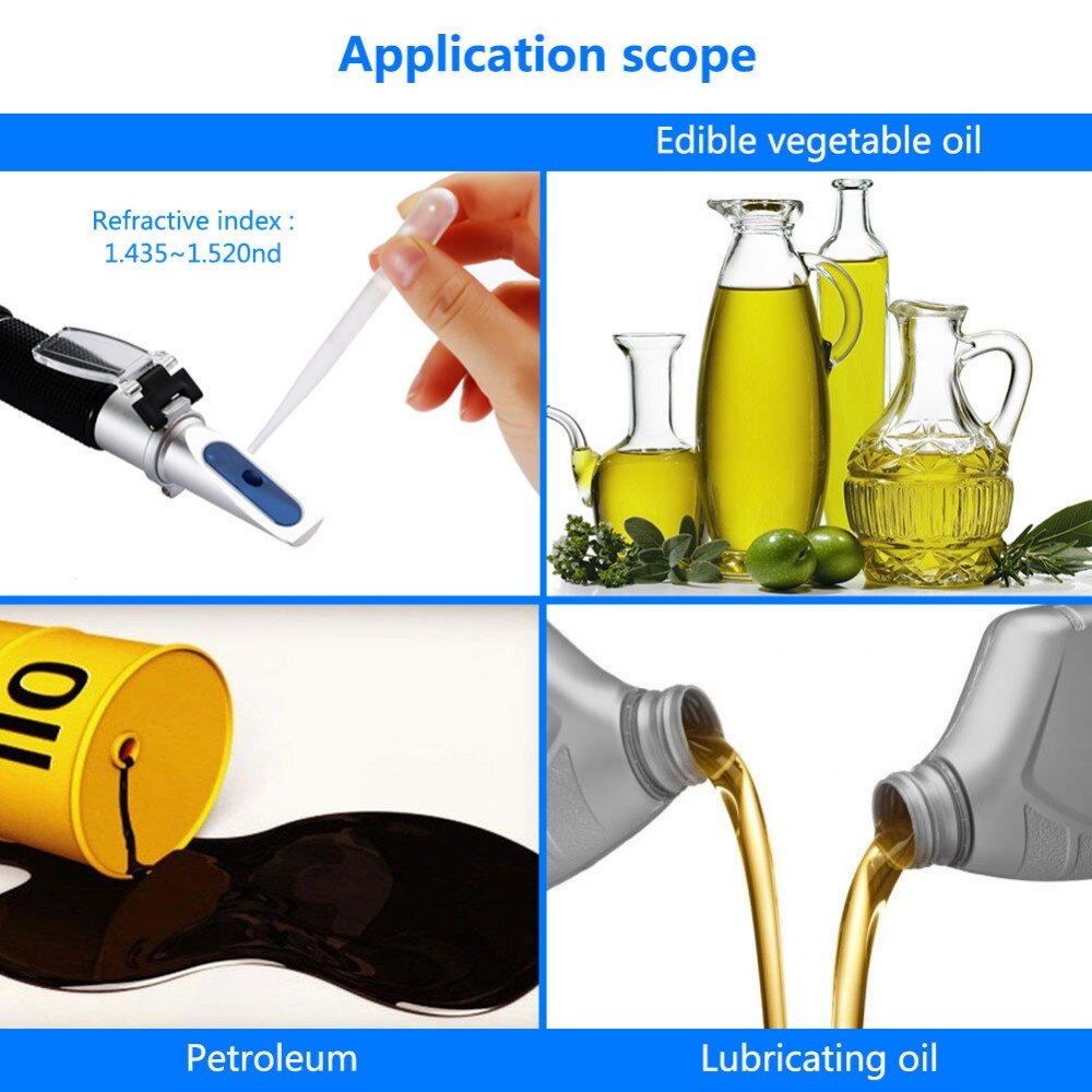RND-025 ATC Refractive Index Refractometer 1.435 To 1.520 Oil Tester optical refractometer Mineral oil test