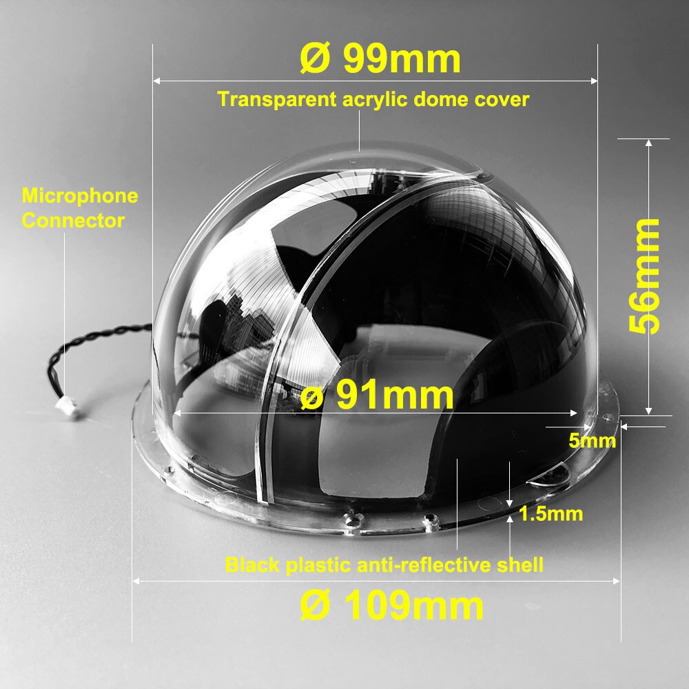 4 Inch 109x56mm Acrylic Clear Dome Cover Protect Lens Cap Hemisphere Security CCTV Camera Housing for Wifi PTZ IP Camera SD19W