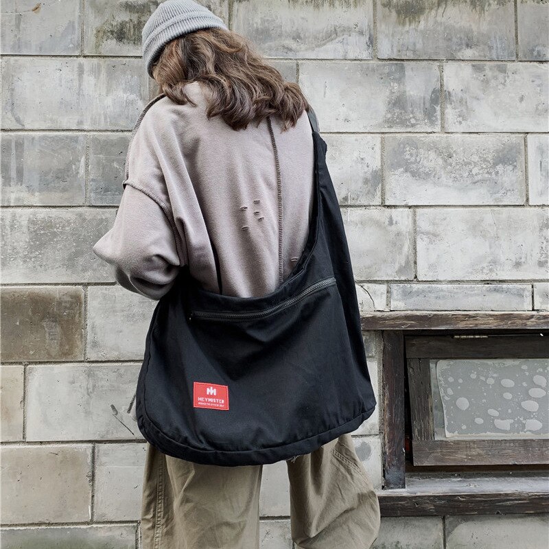 Neue Brust Tasche Männer Funktionale Weste Korea Harajuku Straße Stil Große Kapazität Crossbody-tasche für Frauen Schwarz Cotten Umhängetasche