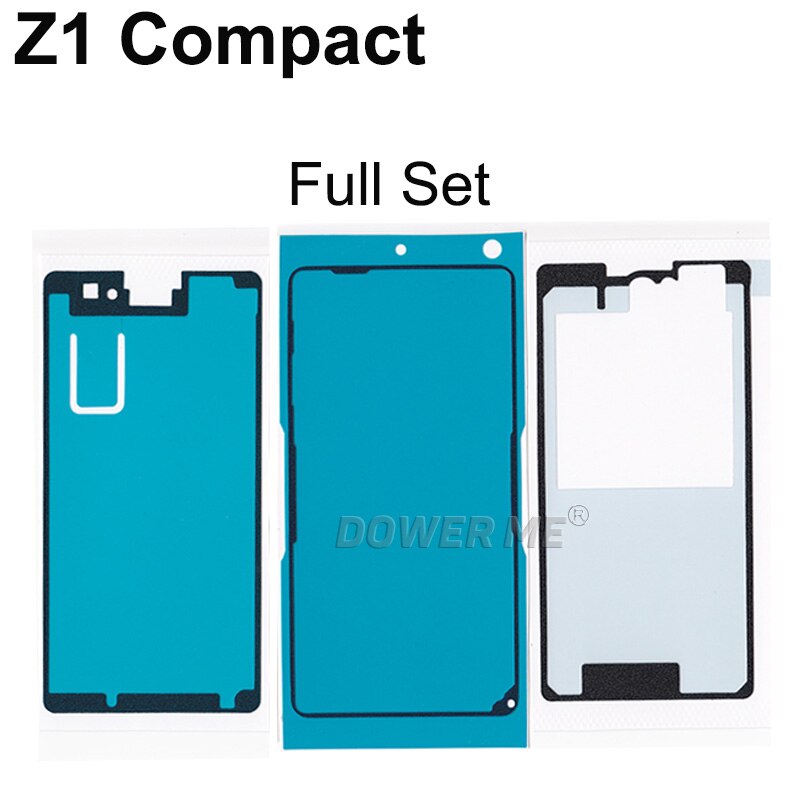 3 unids/set frente LCD marco medio cubierta impermeable adhesivo conjunto completo de la etiqueta de cinta para SONY Xperia Z1 compacto M51W Z1mini: Full Set