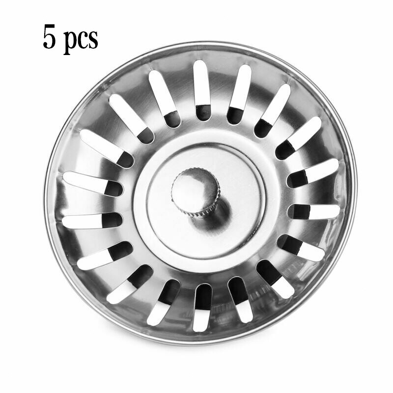 5 Pcs Roestvrijstalen Keuken Gootsteenzeefje Stopper Afval Plug Haar Sink Filter Filtre Badkamer Keuken Accessoires: 5pcs