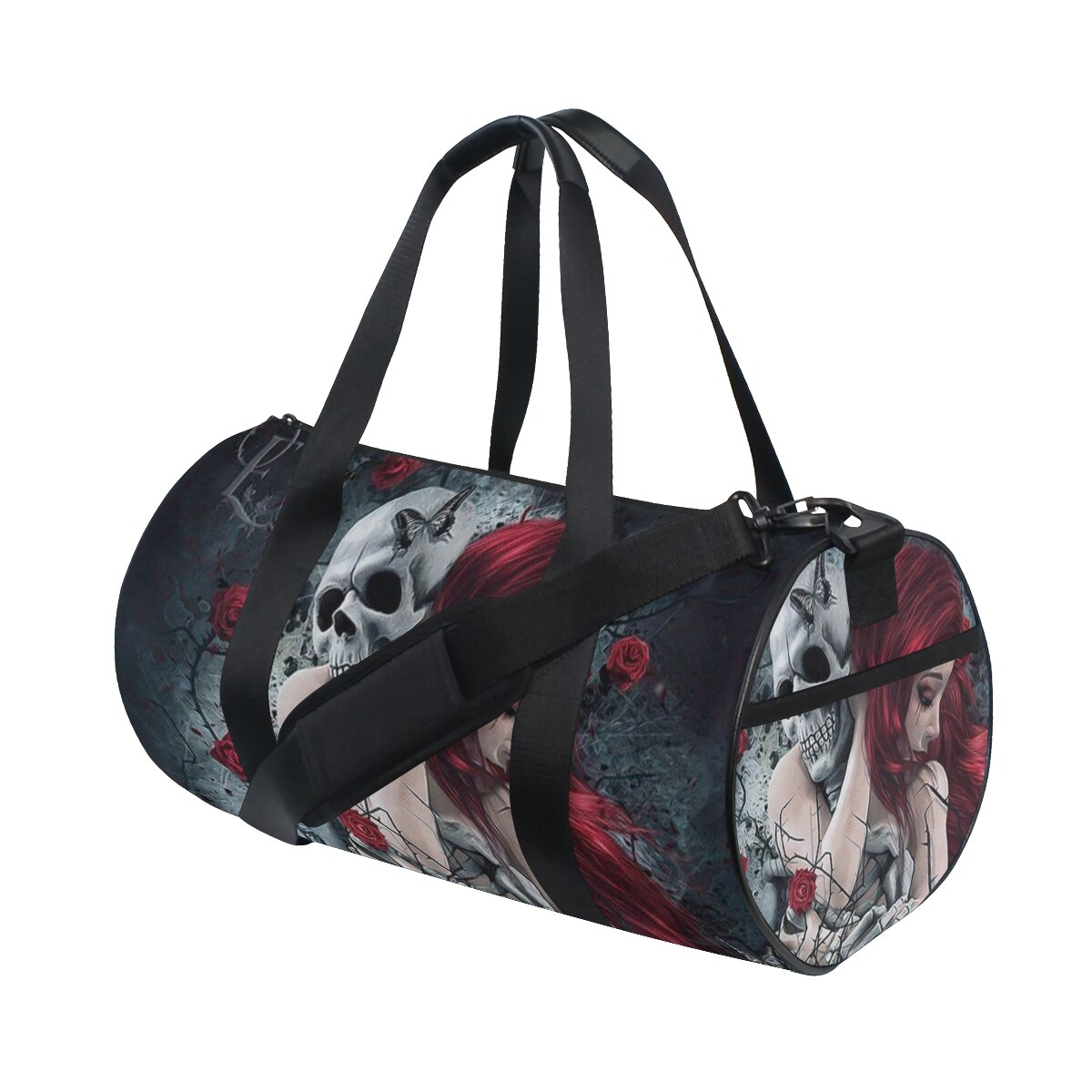 ALAZA Gym Travel Bag Sport Outdoor bags Skull Printing Canvas Women Large Pocket Casual Tote Handbag Shoulder Bag For Men: 04