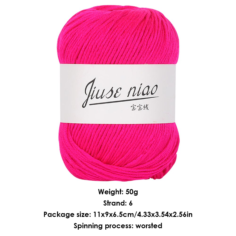Fil de ruban à tricoter de ligne Rival doux | Fil fin en coton 50g/roll pour couture au Crochet, tricot doux, bricolage pour bébé: I