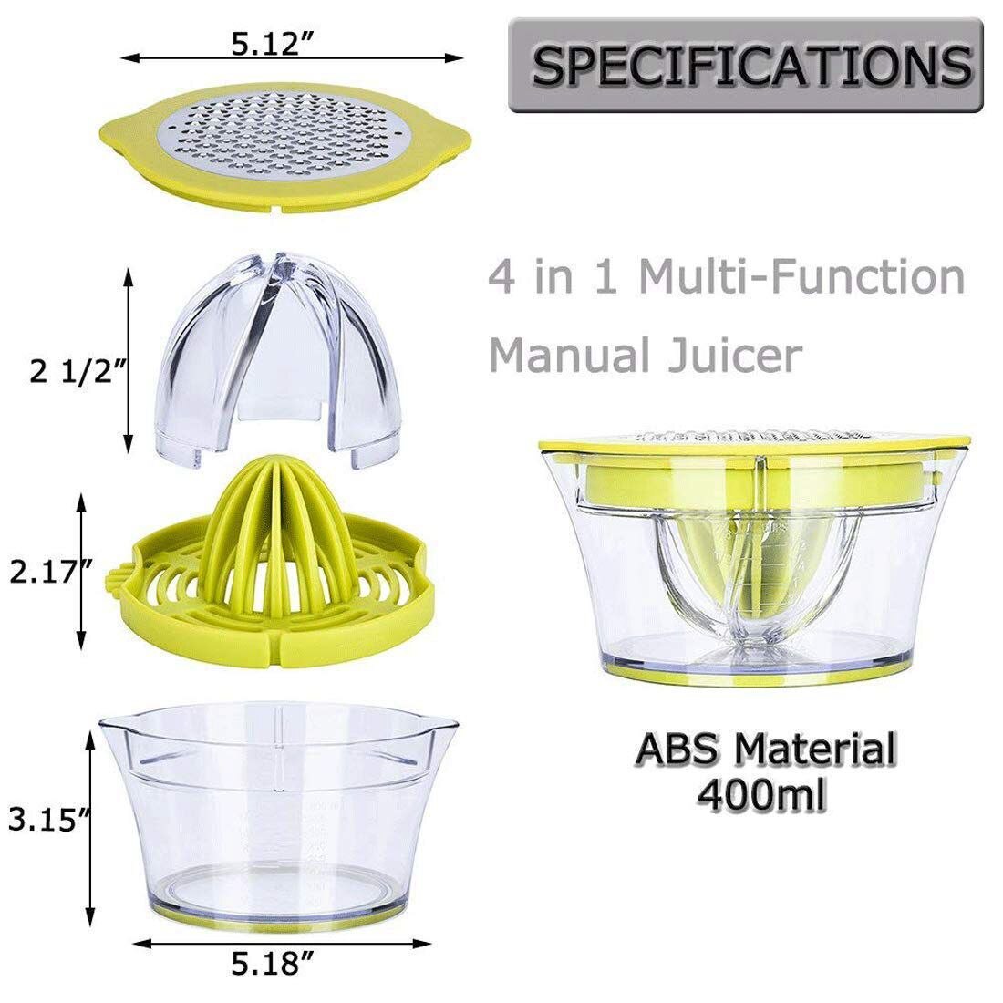 Citrus Juicer Lemon Orange Juicer Manual Hand Squeezer With Built-In Measuring Cup And Grater