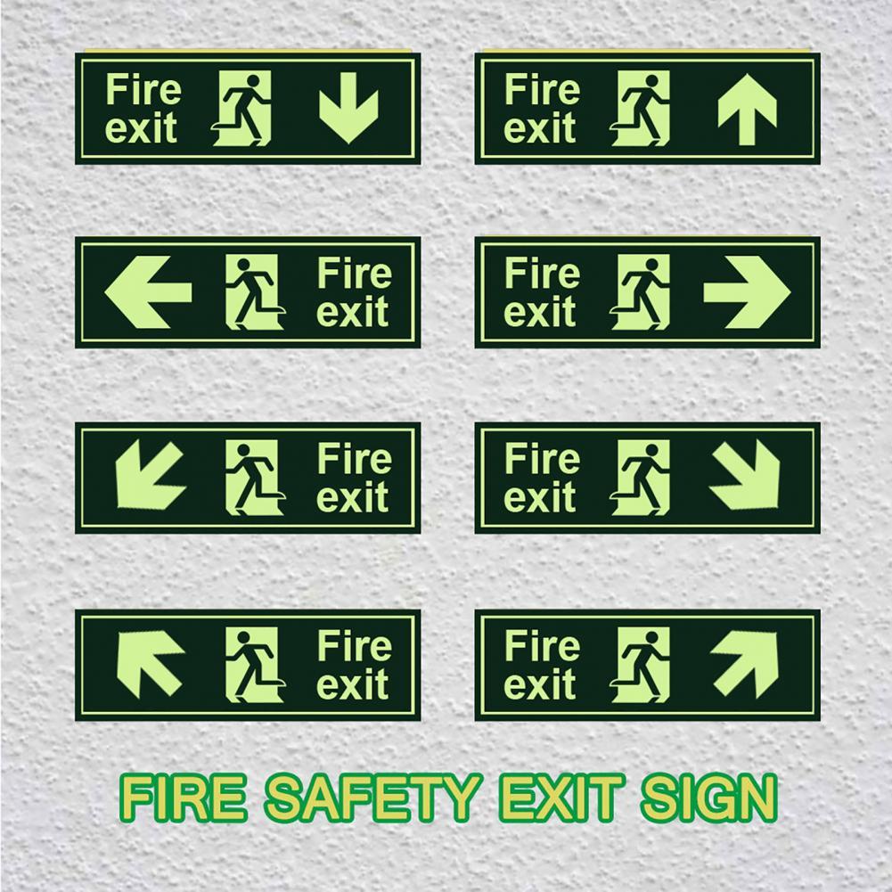 Useful Emergency Escape Fire Safety Exit Sticker Rectangle Shape Safety Exit Sticker Scratch Resistant for Mall