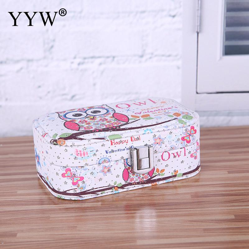 Spedizione gratuita!!! di Cuoio dell'UNITÀ di elaborazione Stampato scatola di Immagazzinaggio di Monili CaseBrand monili di disegni differenti per la scelta di Altri bianco Venduto Da PC: 2