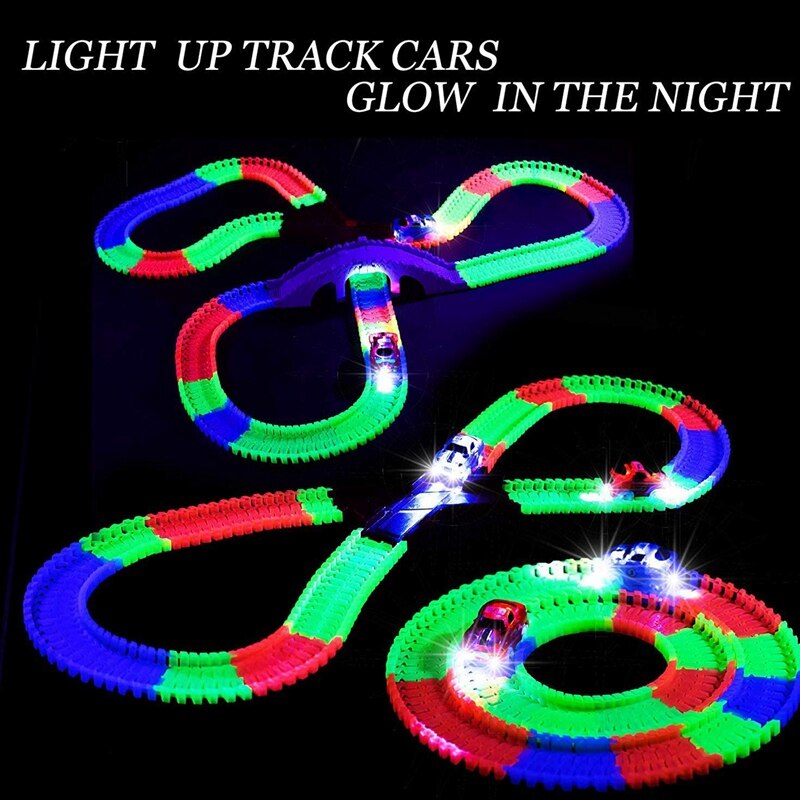 3 Pack Track Cars Compatible with ic Tracks and Neo Tracks Replacement Light Up Racing Track Accessories with 5 Flashing LED