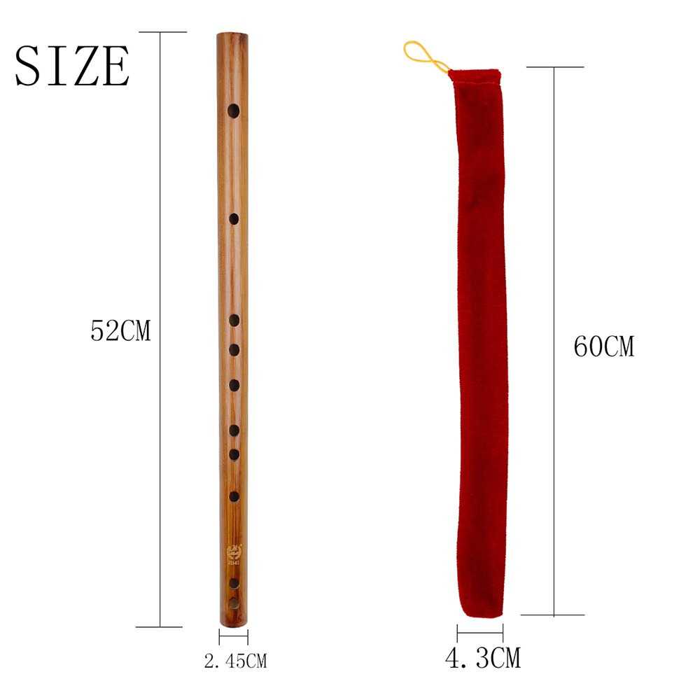 Instrument à vent en bois Piccolo chinois, flûte verticale en bambou, 6 trous, ton C/D/E/F/G, musicaux: C