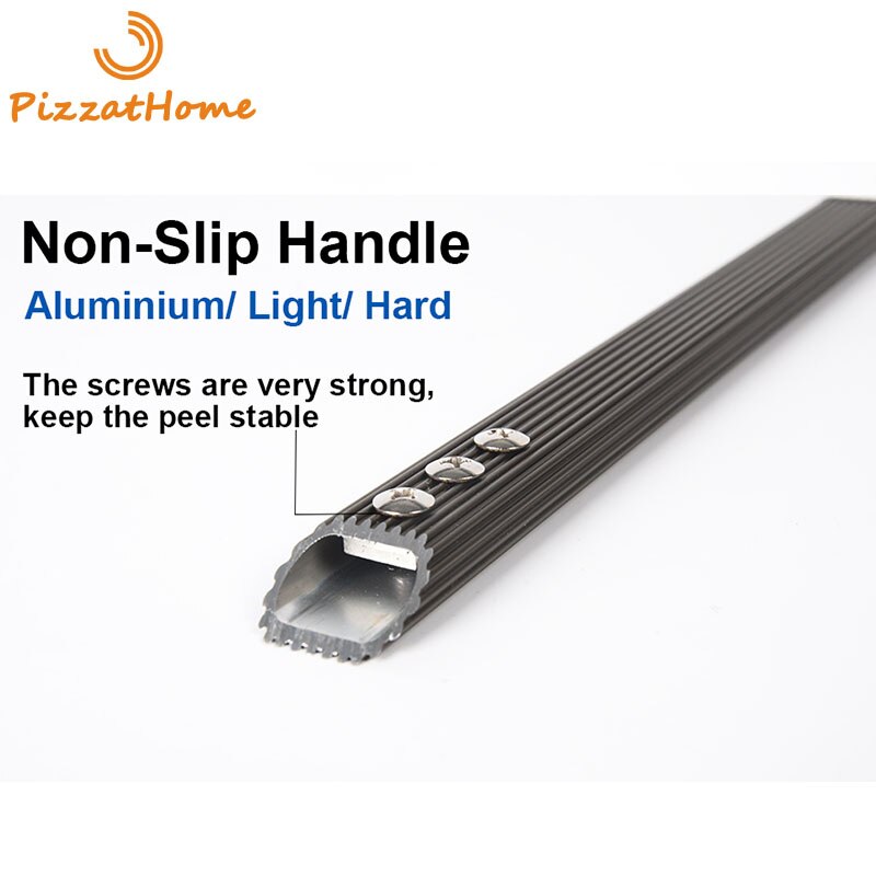 Pizzathome 14/13/12 tum perforerad pizzaskovel rektangulär pizzaskal aluminium halkfritt handtag pizzaskal avtagbart pizzverktyg