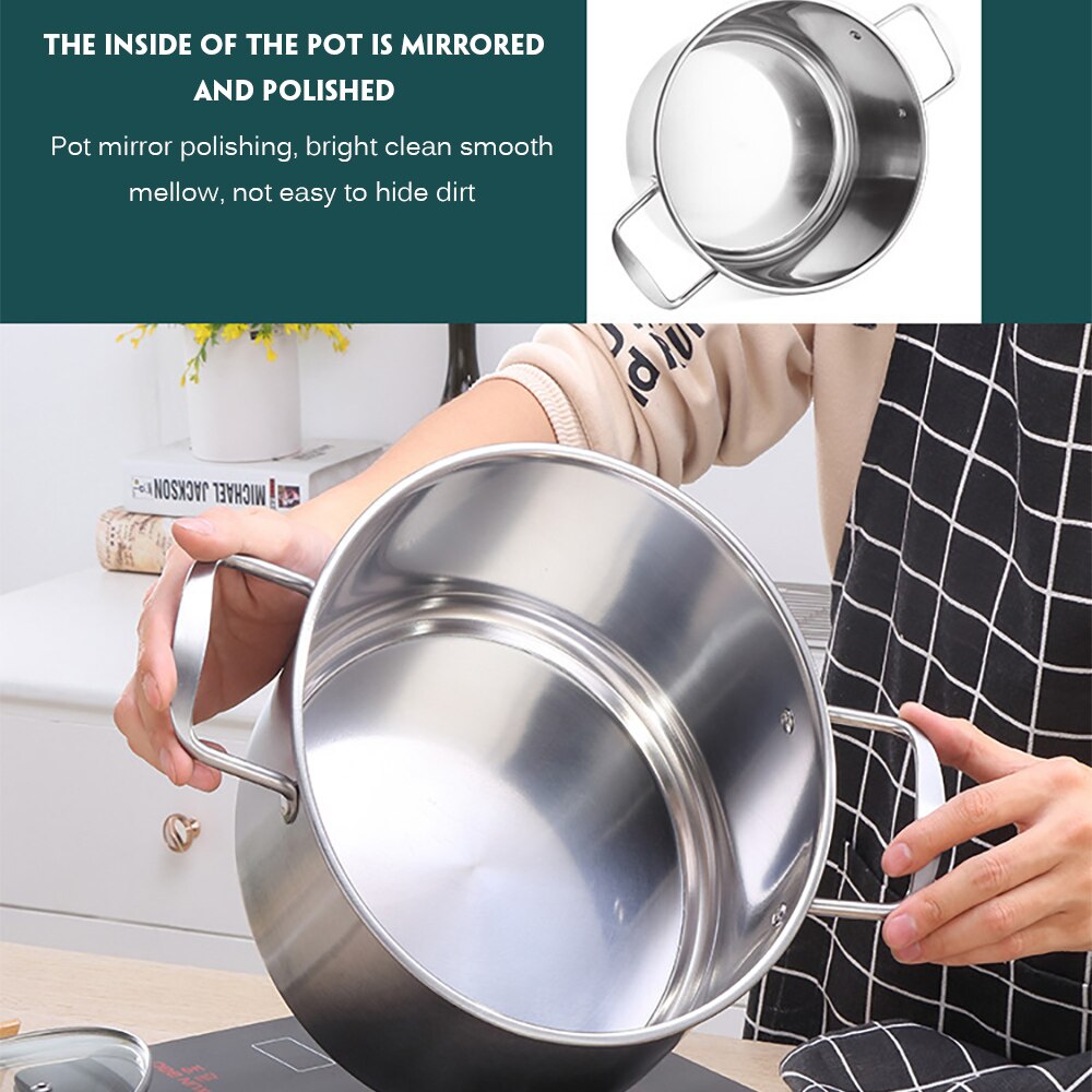 Stainless Steel Saucepan Soup Pot Dairy Saucepan And Noodle Soaking In Household Dormitory Kitchen Milk Pots Kitchen Tool