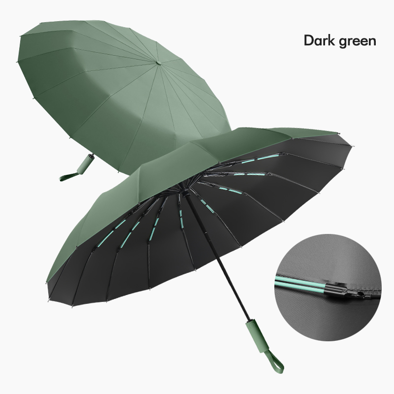 Xiaomi Mijia Regenschirm-Upgrade, 16 Rippen, winddicht, doppelschichtig, vollautomatischer UV-Sonnenschirm, Sonnenschirme mit doppeltem Verwendungszweck: Black