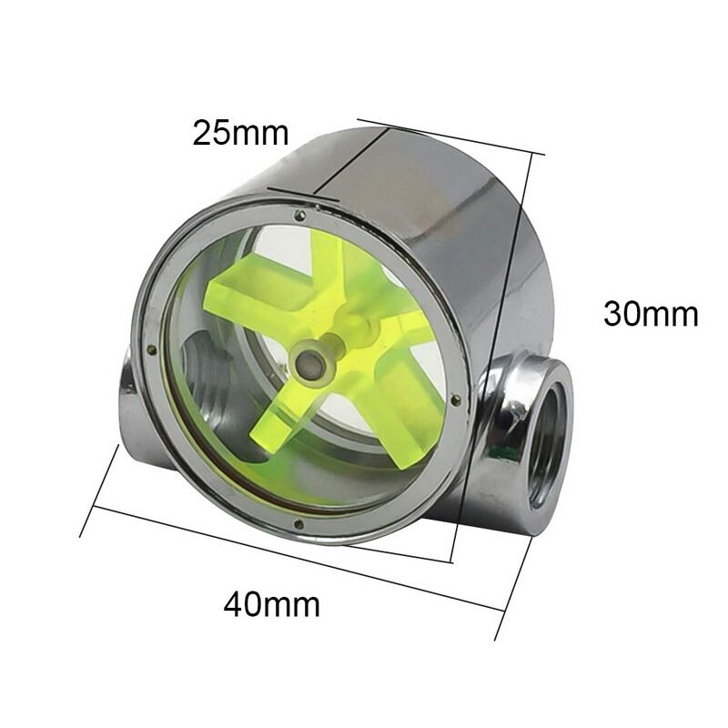 Flow Meter Water Cooling Flow Indicator Meter Copper Chromed 2 Ways G1/4 Threaded #