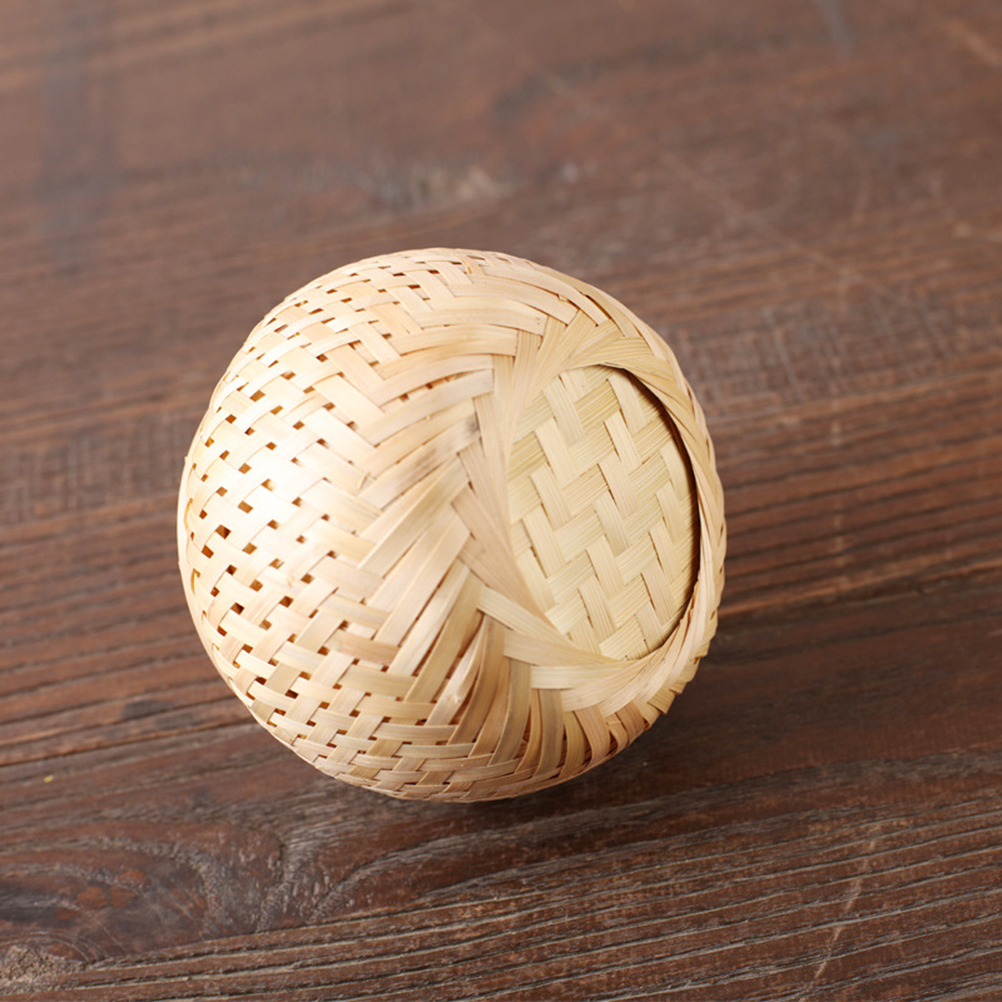 1PC Tea Basket Loose Tea Storage Jar Bamboo Woven Tea Basket Round Bamboo Woven Tea Basket Mini Tea Leaves Container for