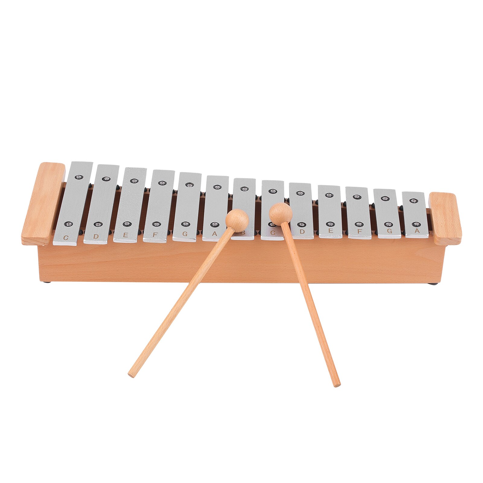 Piano Xylophone Portable en aluminium, Instrument de Percussion avec bâtons en bois, 13 notes