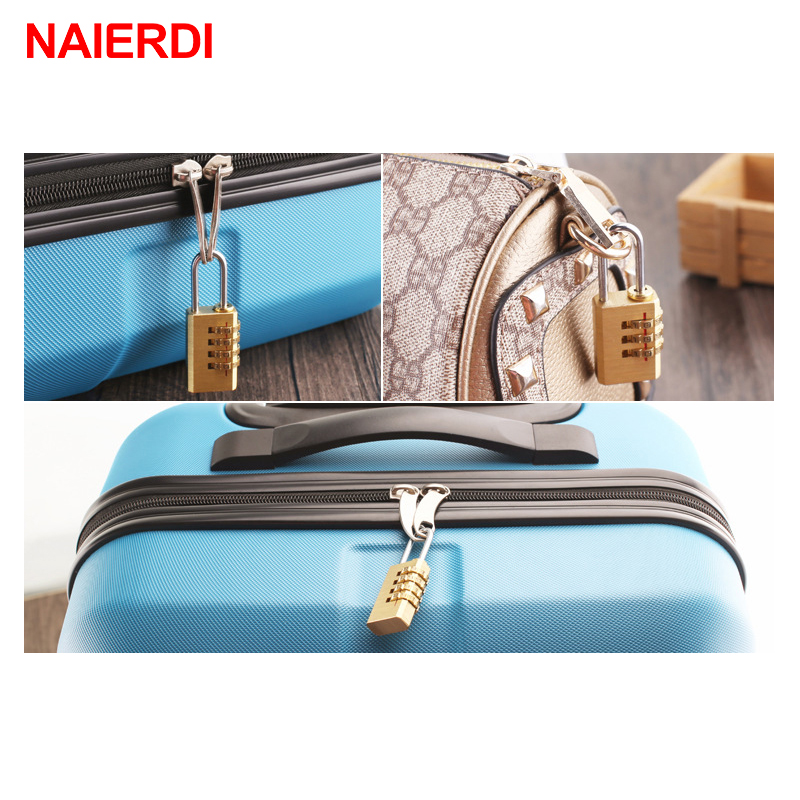 NAIERDI Digital Combination Password Lock High Security Solid Brass Anti-Drill Lock Travel Luggage Code Padlock Suitcase Locks