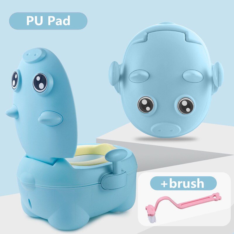 Tegneserie gris baby pottetrening sete baby takrenne toalett låve toalett trener sengepanne bærbar toalett rygg urinal til låve: Armlen blå pu pute
