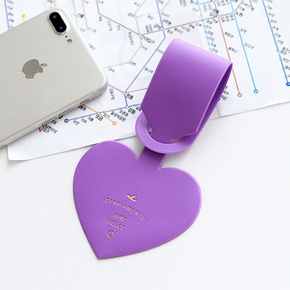 Travel Rectangle Shape Luggage Tag Cover Suitcase ID Address Holder Baggage Boarding Tags Travel Accessories: Purple