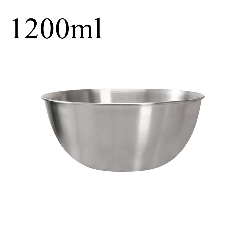 304 Edelstahl Salat Schüssel Küche Metall Verschachtelung Lebensmittel Lagerung Schalen einstellen Kochen Gemüse Obst Ei Mischen Schüssel: 1200ML