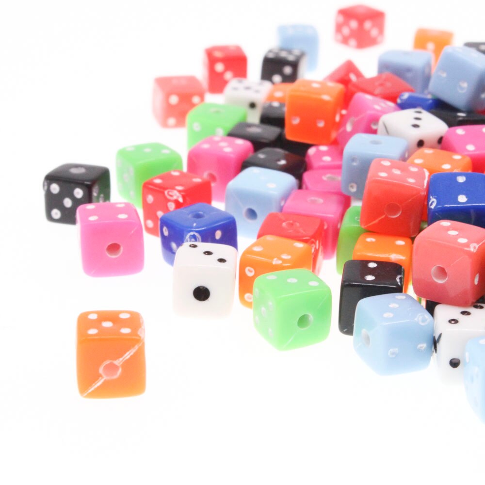 200 szt mieszane kości akrylowe odstępnik koraliki 6x6mm