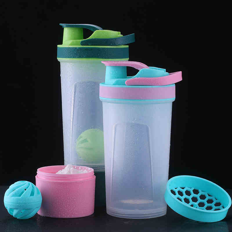 Protein Shaker Bottle Girls Women Sport Water Bottle Gym Fitness Hiking Drink Outdoor Travel Cup