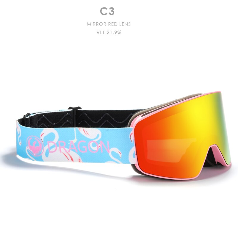 Dragon-Gafas de esquí de doble capa para hombre y mujer, lentes antivaho grandes para esquiar, nieve, snowboard, D292, UV400: C3